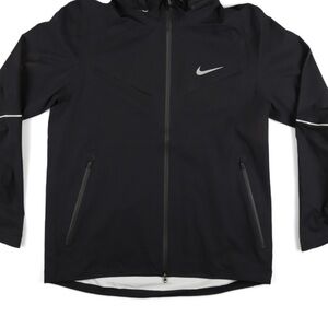 Nike Black Raincoat Water-Resistant Design Sz XL Flaw